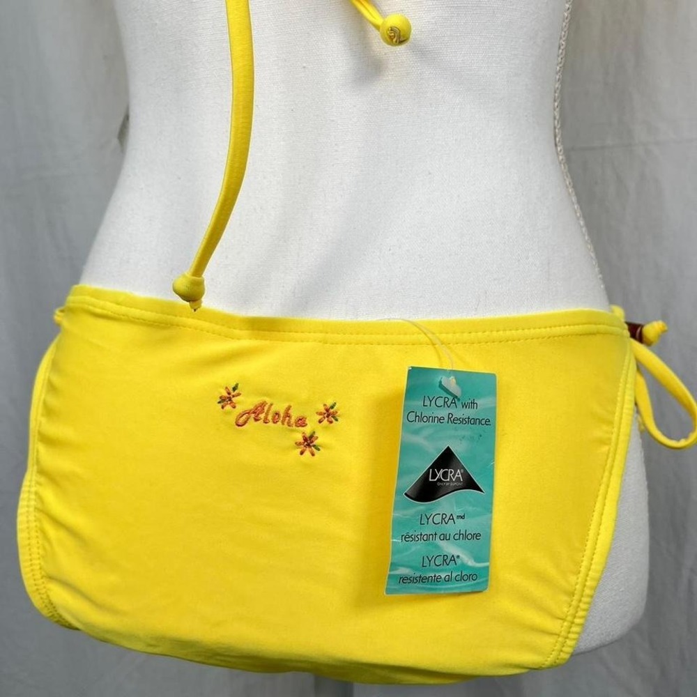 Y2K No Boundaries Yellow Hawaii Aloha Summer Swim Suit Bikini Matching Set - Picture 4 of 6